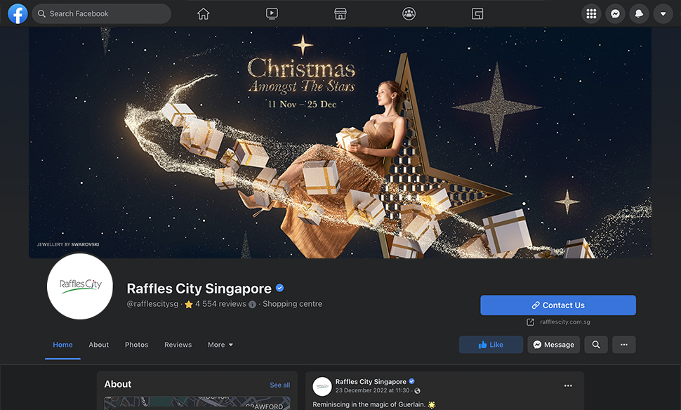 Raffles City Christmas 2022 Facebook Cover Image