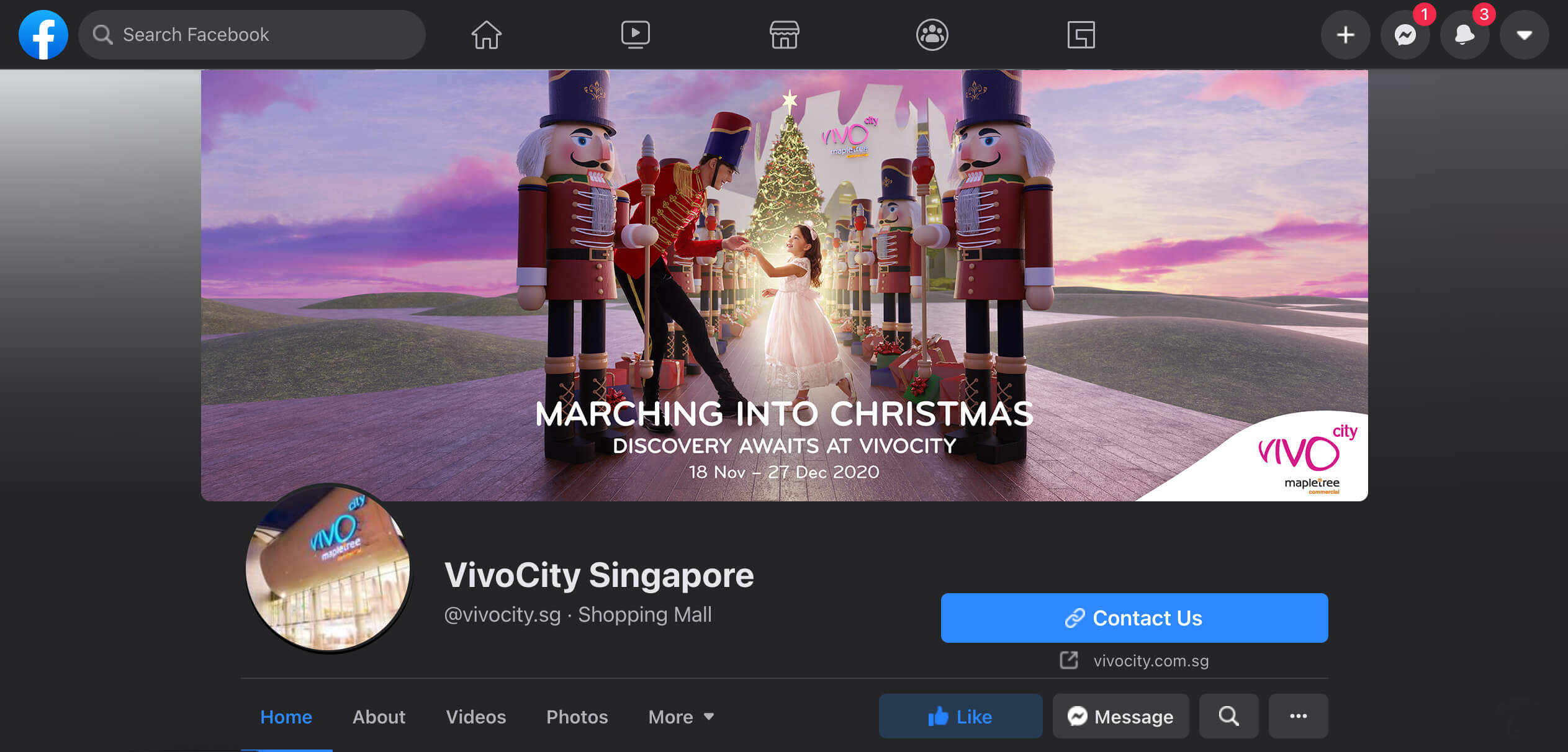 VivoCity Christmas 2020 Facebook Cover Image