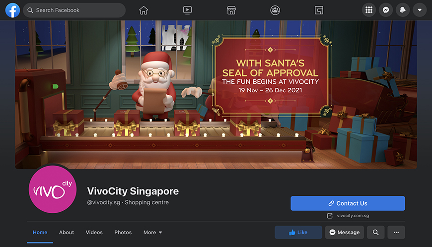 VivoCity Christmas 2021 Facebook Cover Image